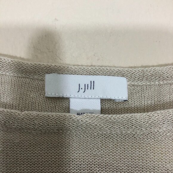 J. JILL Natural Linen Knit Scoop Neck 3/4 Sleeve - Picture 2 of 10